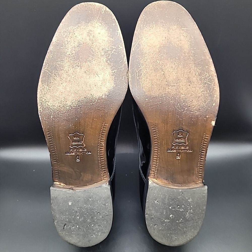 Pronto Uomo Black Patent Mens 9 Dress Shoes All Leather Formal Tuxedo - Picture 12 of 16